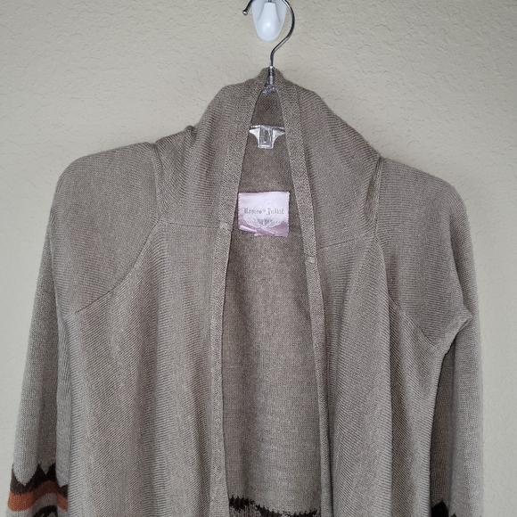 Romeo‎ & Juliet Couture Sweater Womens S Wool Tan Drape Front Open RJ24105 - Picture 4 of 11